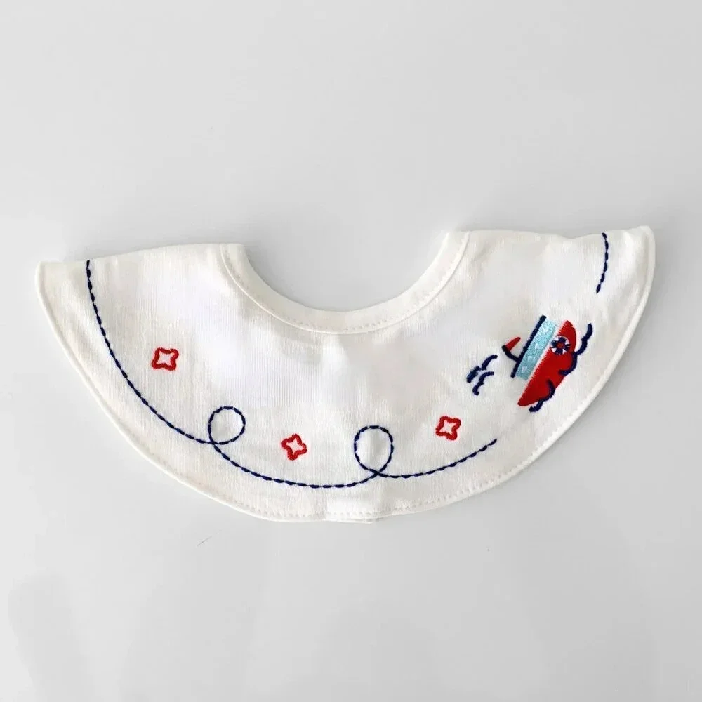 NWT Adorable Boutique Embroidered Boys Baby Bibs Nautical & Tug Boats Set of 3